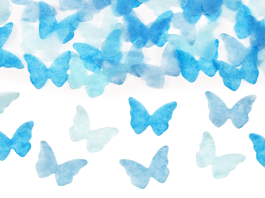 Schmetterling Konfettikanone Blau 20cm
