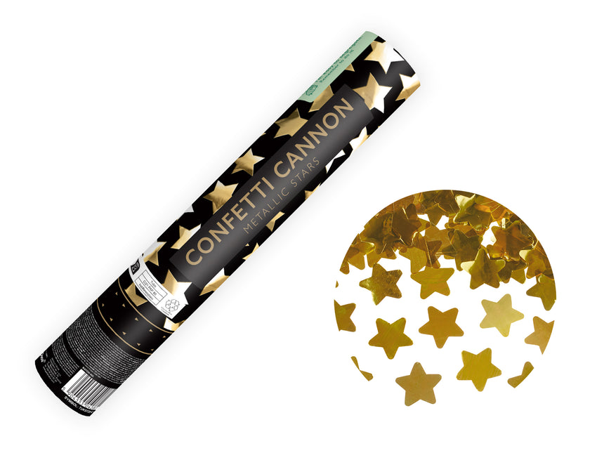 Stern Konfettikanone Gold 28cm