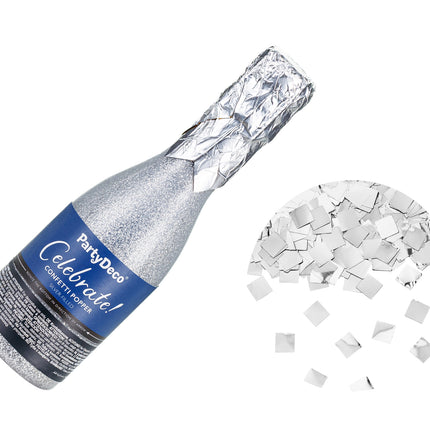 Silberne Konfetti-Kanone Champagner 20,5cm