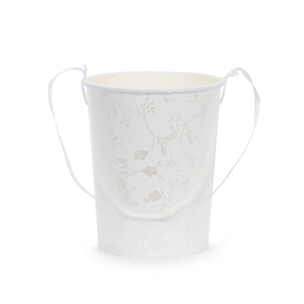 Weißer Eimer Papier 13cm