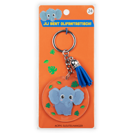 Acryl sleutelhanger Olifant van Paper Dreams koop je bij Partywinkel