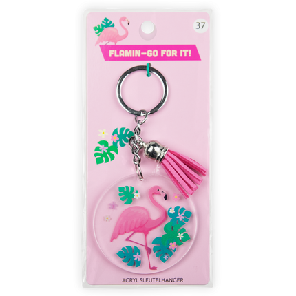 Acryl-Schlüsselanhänger Flamingo