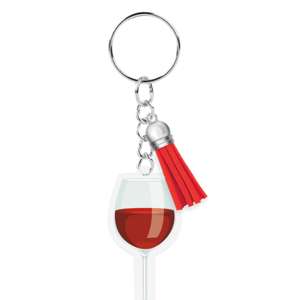Acryl-Schlüsselanhänger Rotwein