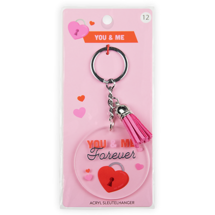You<tamp>me</tamp>-Schlüsselanhänger aus Acryl