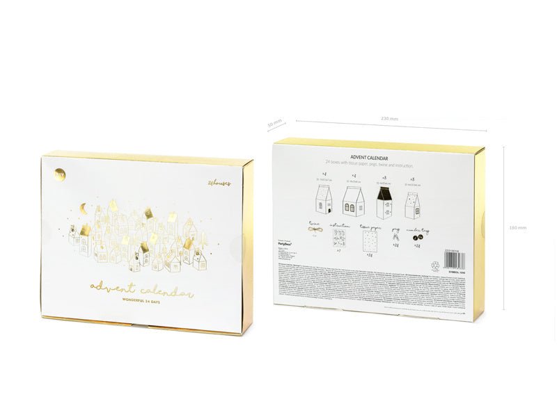 Adventkalender Huisjes Wit van Partydeco koop je bij Partywinkel