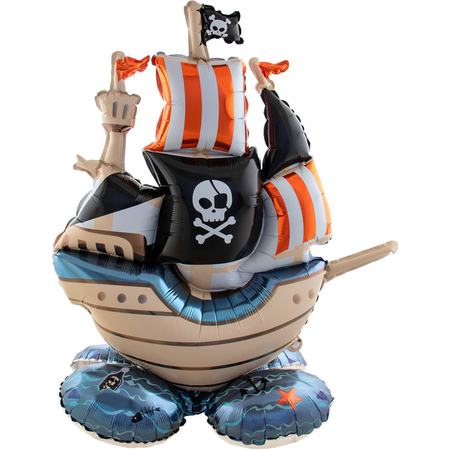 Piraten Helium Ballon Schiff Leer 81cm