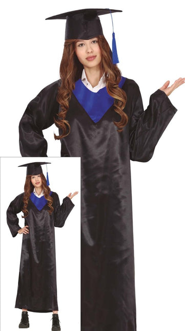 Afstudeer Toga Zwart Blauw Dames van Fiestas Guirca koop je bij Partywinkel