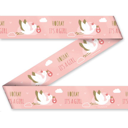 Afzetlint Hooray It'S A Girl 1,2m van Paper Dreams koop je bij Partywinkel