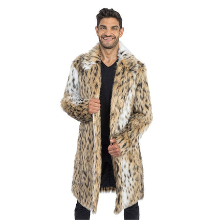 Lange Jacke aus Kunstfell - Tierprint - Unisex