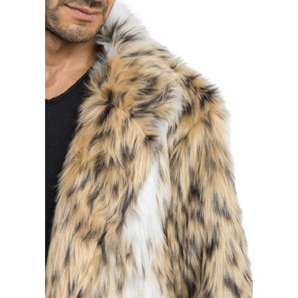 Lange Jacke aus Kunstfell - Tierprint - Unisex