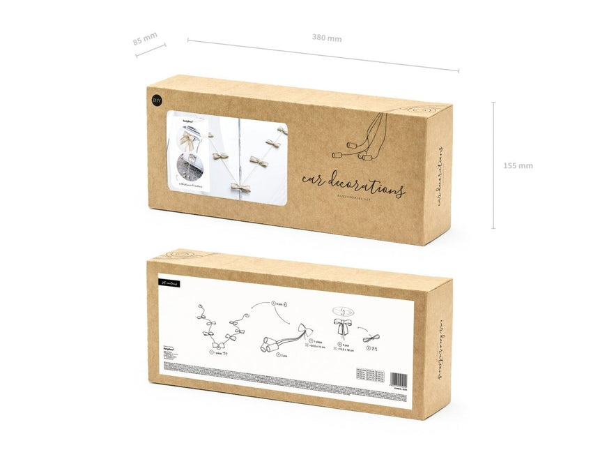 Auto Decoratie Set Bruiloft Strikjes van Partydeco koop je bij Partywinkel