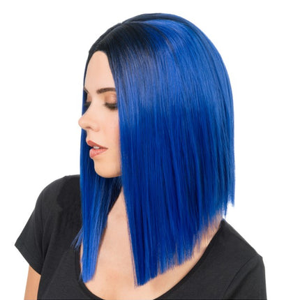 Aya-Perücke Blau-Schwarz 40 cm