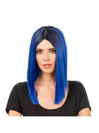 Aya-Perücke Blau-Schwarz 40 cm