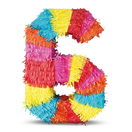 Zahl 6 Piñata 50 cm