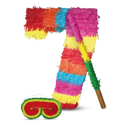 Zahl 7 Piñata-Set, 3-teilig, 45 cm