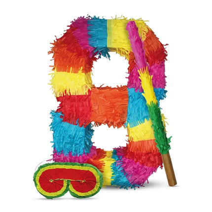 Piñata-Set „Zahl 8“, 3-teilig, 45 cm