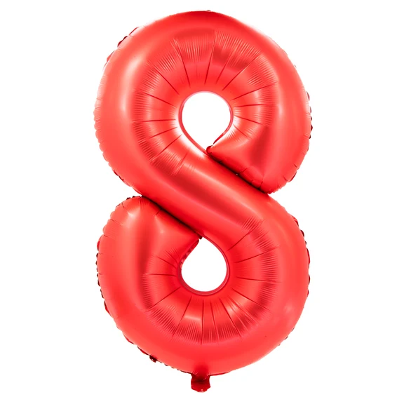 8 Jahre Zahlenballon Rot 1 m