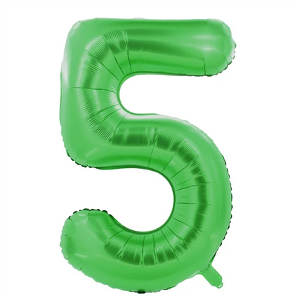 5-Jahre-Zahlenballon, grün, 1 m