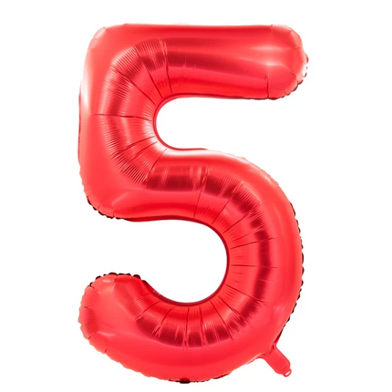 5-Jahres-Zahlenballon, rot, 1 m