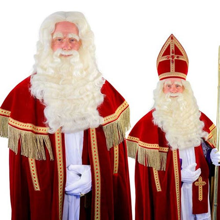 Sinterklaas Falscher Bart Weiß Deluxe