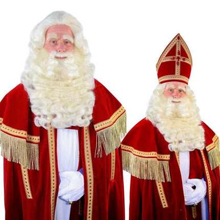 Sinterklaas Falscher Bart Weiß Lang