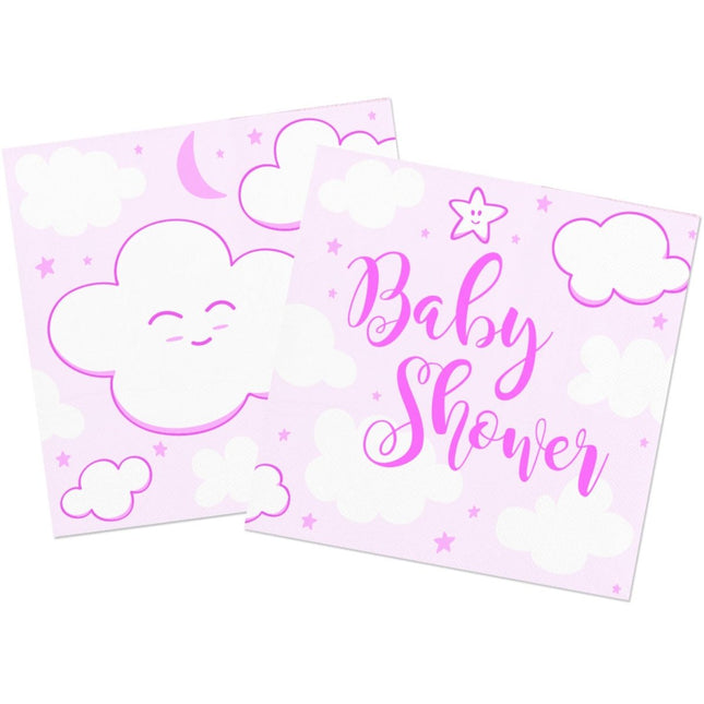 Babyshower Meisje Servetten 25cm 20st van Folat koop je bij Partywinkel