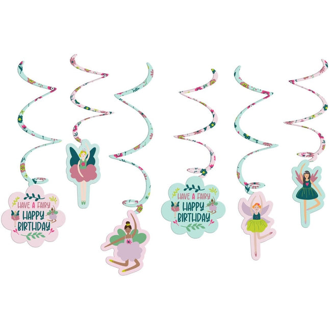 Ballerina Hangdecoratie Gekleurd 60cm 6st van Folat koop je bij Partywinkel