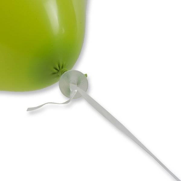 Ballon Snelsluiters Wit met Lint 100st - Partywinkel - 5712735301868
