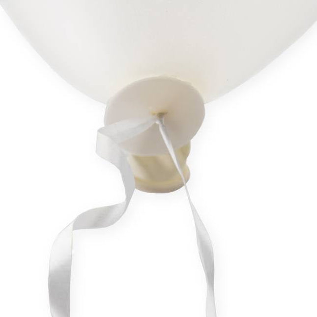 Ballon Snelsluiters Wit met Lint 100st - Partywinkel - 5712735301868