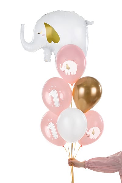 Ballonnen 1 Jaar Mix Roze 30cm 6st van Partydeco koop je bij Partywinkel