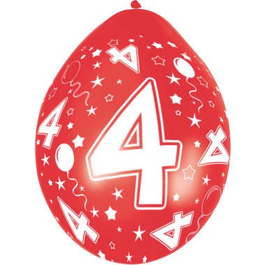 Ballonnen 4 Jaar Versiering 30cm 5st van Folat koop je bij Partywinkel