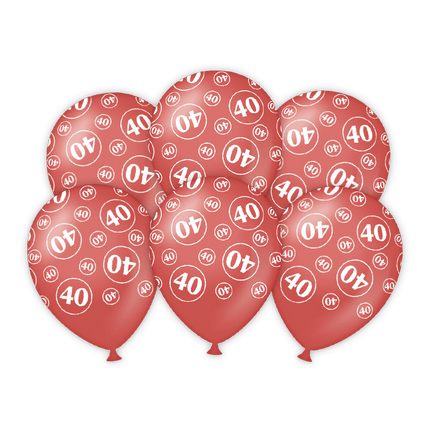 Ballonnen 40 Jaar 30cm 6st van Paper Dreams koop je bij Partywinkel