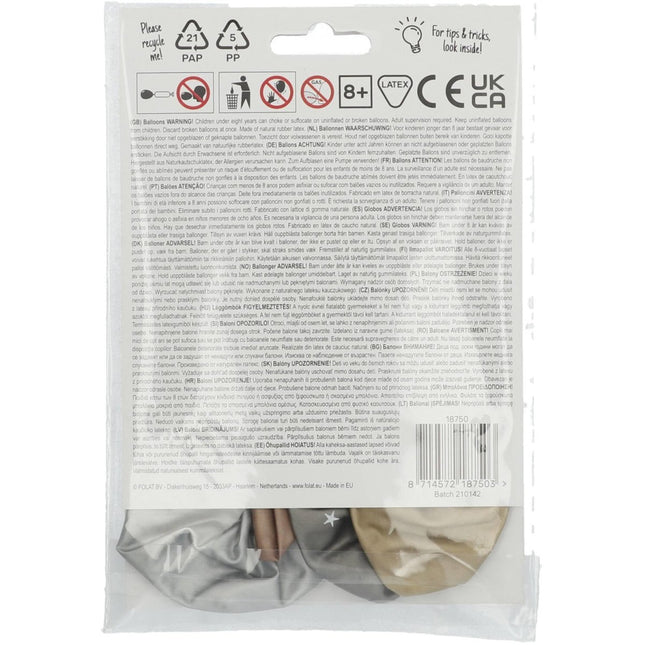 Ballonnen 50 Years 33cm 4st van Folat koop je bij Partywinkel