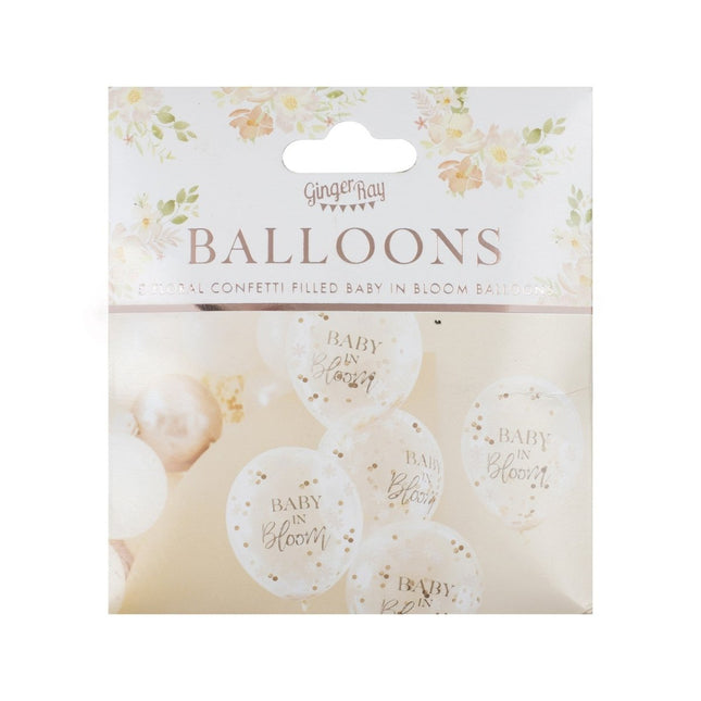 Ballonnen Baby In Bloom 30cm 5st van Ginger Ray koop je bij Partywinkel