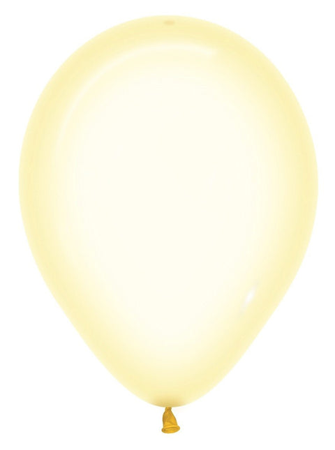 Ballonnen Crystal Pastel Yellow 321 30cm 50st van Sempertex koop je bij Partywinkel