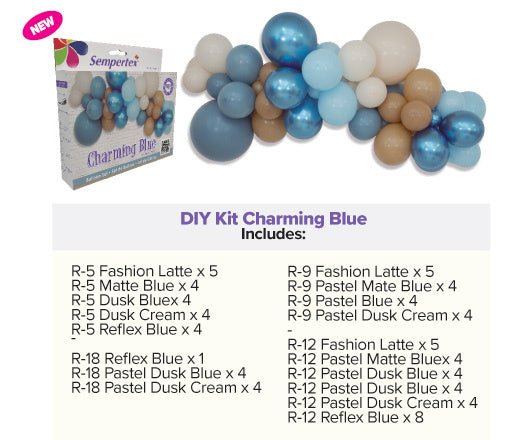 Ballonnen DIY Balloon Kit Charming Blue van Sempertex koop je bij Partywinkel