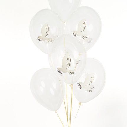 Ballonnen Duiven 30cm 6st van Partydeco koop je bij Partywinkel