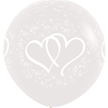 Ballonnen Entwinted Hearts Clear 91cm 2st van Sempertex koop je bij Partywinkel