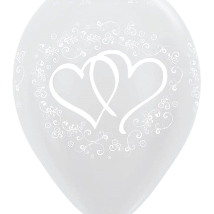 Ballonnen Entwinted Hearts Pearl White 30cm 25st van Sempertex koop je bij Partywinkel