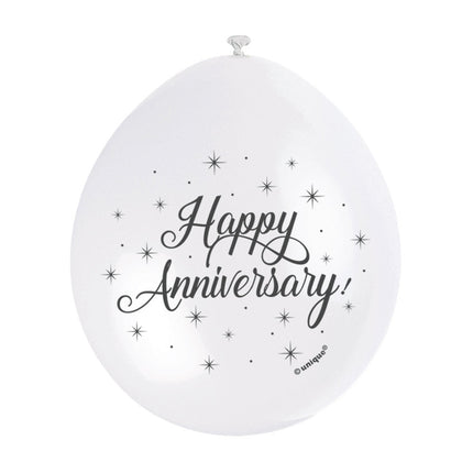 Ballonnen Happy Anniversary 28cm 10st van Unique koop je bij Partywinkel