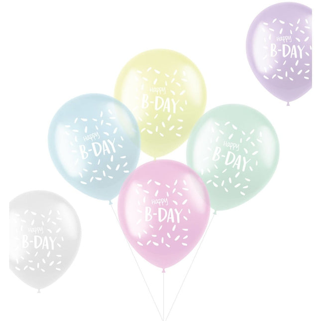 Ballonnen Happy B - Day 33cm 6st van Folat koop je bij Partywinkel