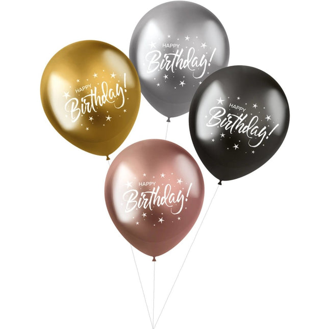 Ballonnen Happy Birthday 33cm 4st van Folat koop je bij Partywinkel