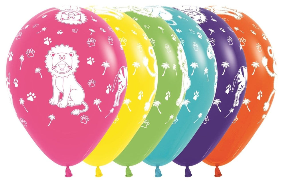 Ballonnen Jungle Animals Fashion Mix 30cm 25st van Sempertex koop je bij Partywinkel