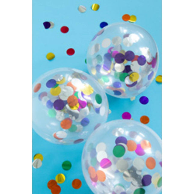 Ballonnen met Meerkleurige Folie Confetti 30cm - 4 stuks van Folat koop je bij Partywinkel