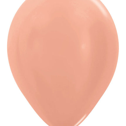 Ballonnen Metallic Rose Gold 30cm 12st van Sempertex koop je bij Partywinkel