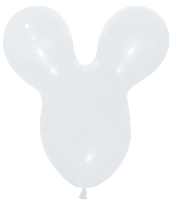 Ballonnen Mouse Head White 25st van Sempertex koop je bij Partywinkel
