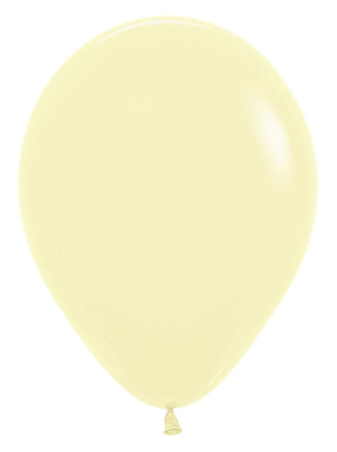 Ballonnen Pastel Matte Yellow 30cm 12st van Sempertex koop je bij Partywinkel