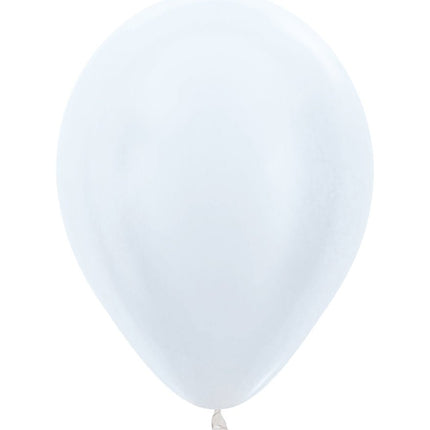 Ballonnen Pearl White 25cm 100st van Sempertex koop je bij Partywinkel