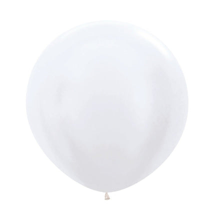 Ballonnen Pearl White 61cm 10st van Sempertex koop je bij Partywinkel