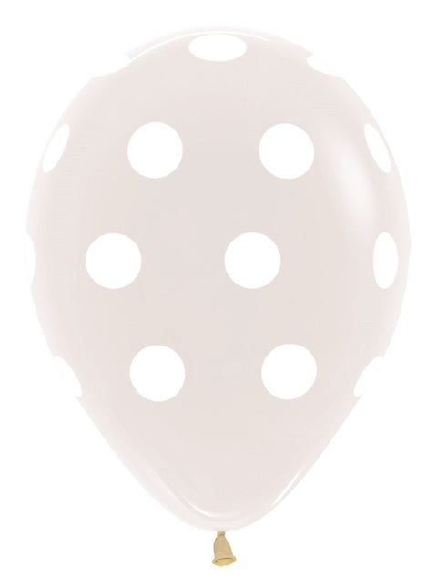 Ballonnen Polka Dots Clear 30cm 25st van Sempertex koop je bij Partywinkel